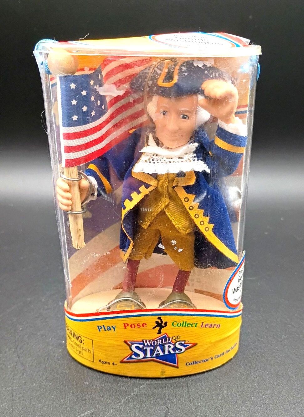 George Washington 1st Official US Flag 13 Stars  #1901 Vintage Figure Sealed